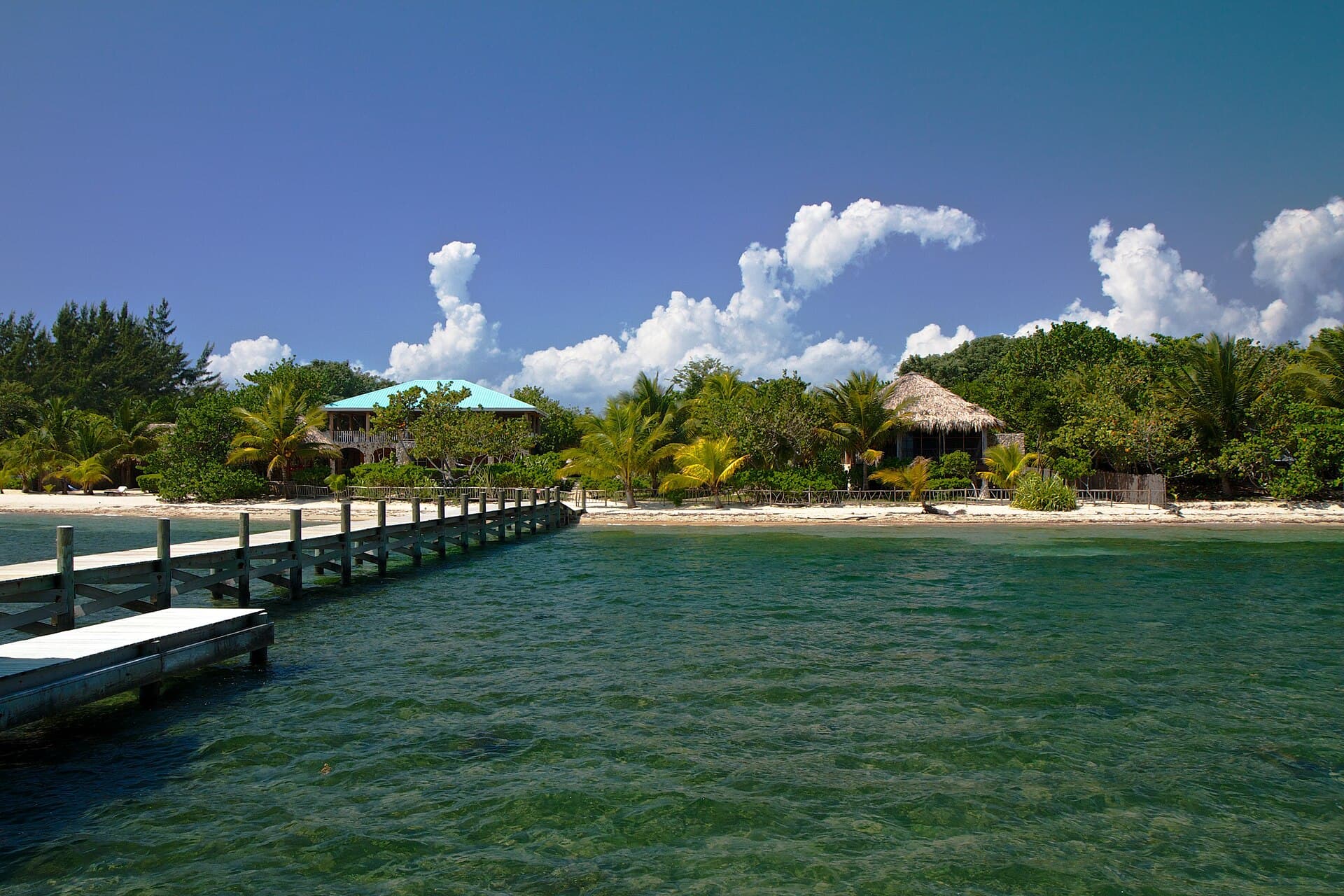 A pier reaching into the Caribbean — Placencia, Belize