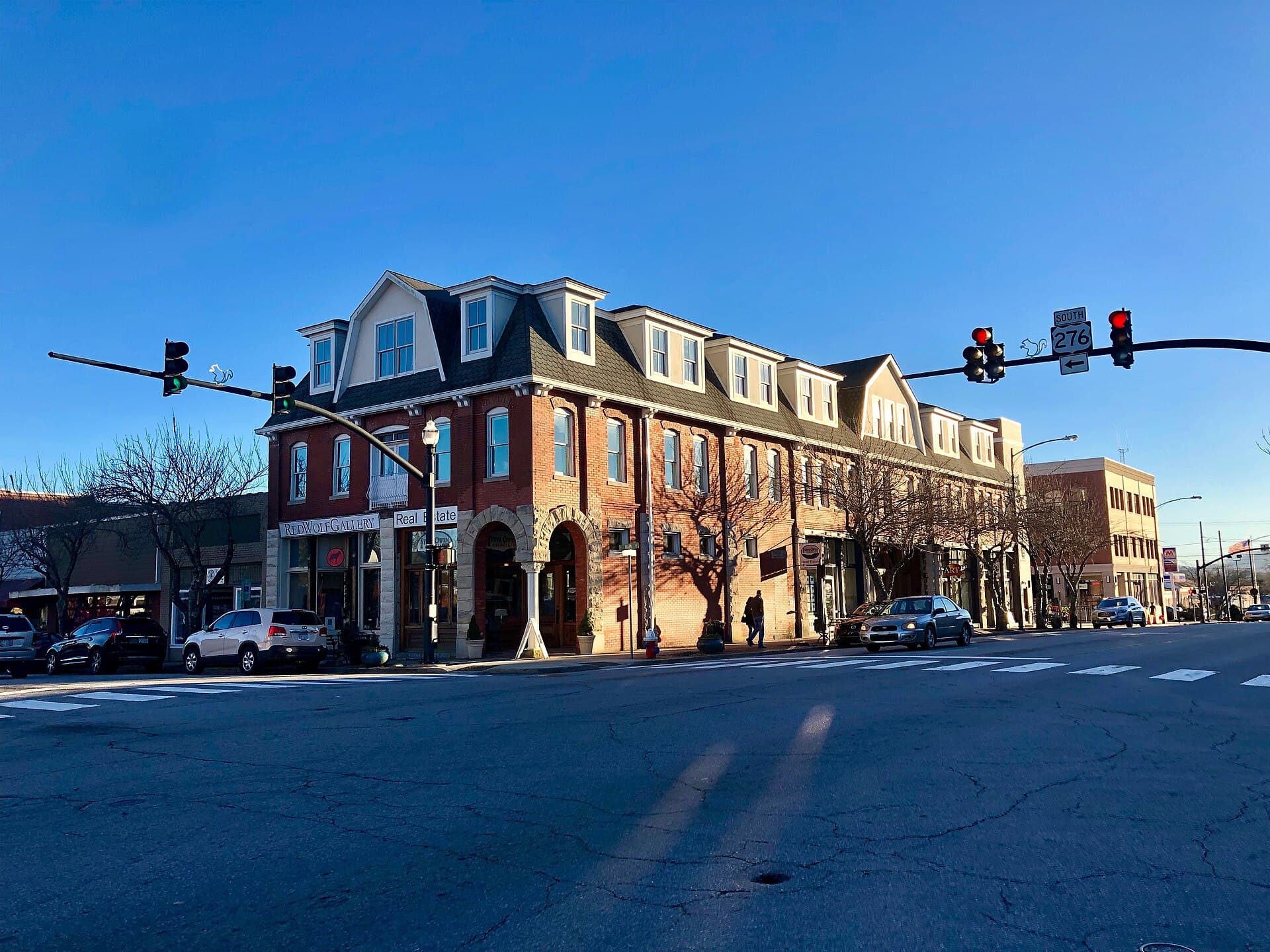 The historic Aethelwold Hotel building downtown — Brevard, North Carolina