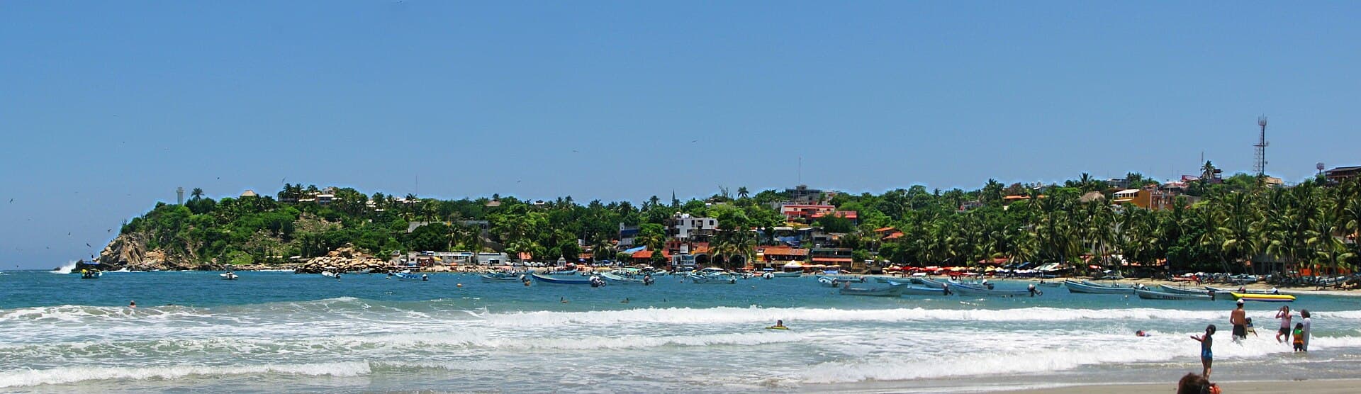 Playa Principal and the fishing boats — Puerto Escondido, Mexico