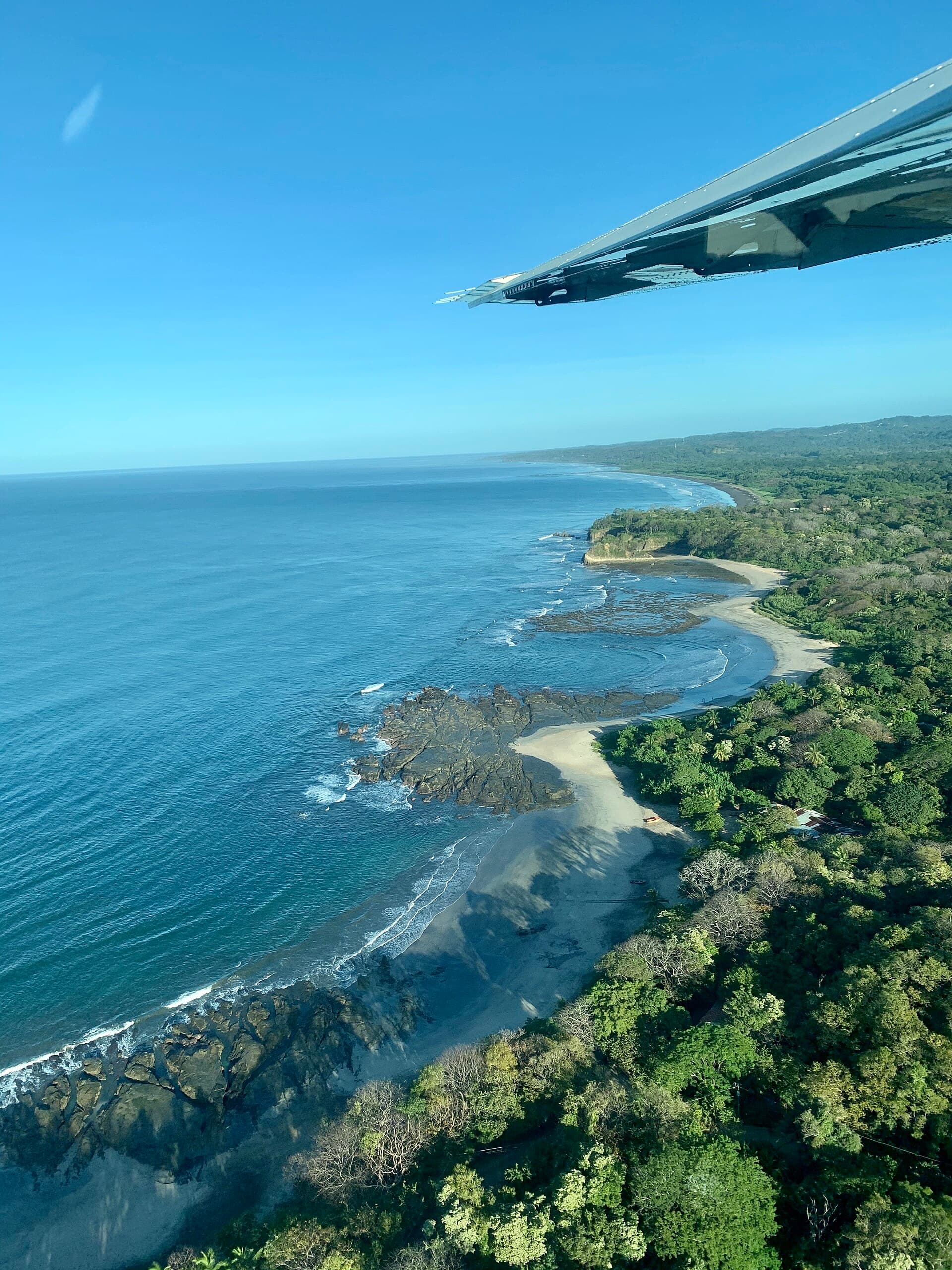 The Nosara coastline seen from a small plane — Nosara, Costa Rica