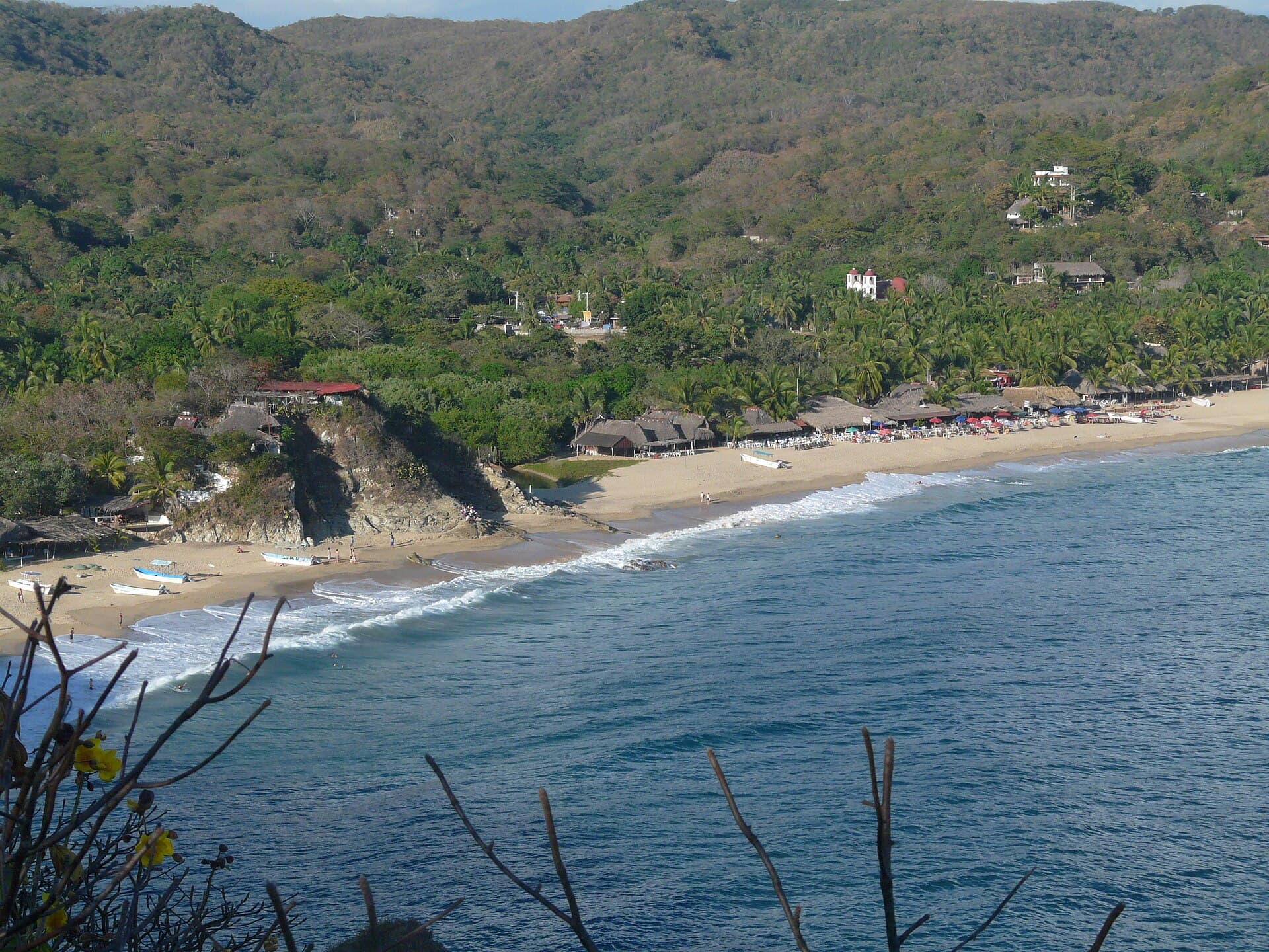 View over Mazunte beach and the headland — Oaxaca, Mexico