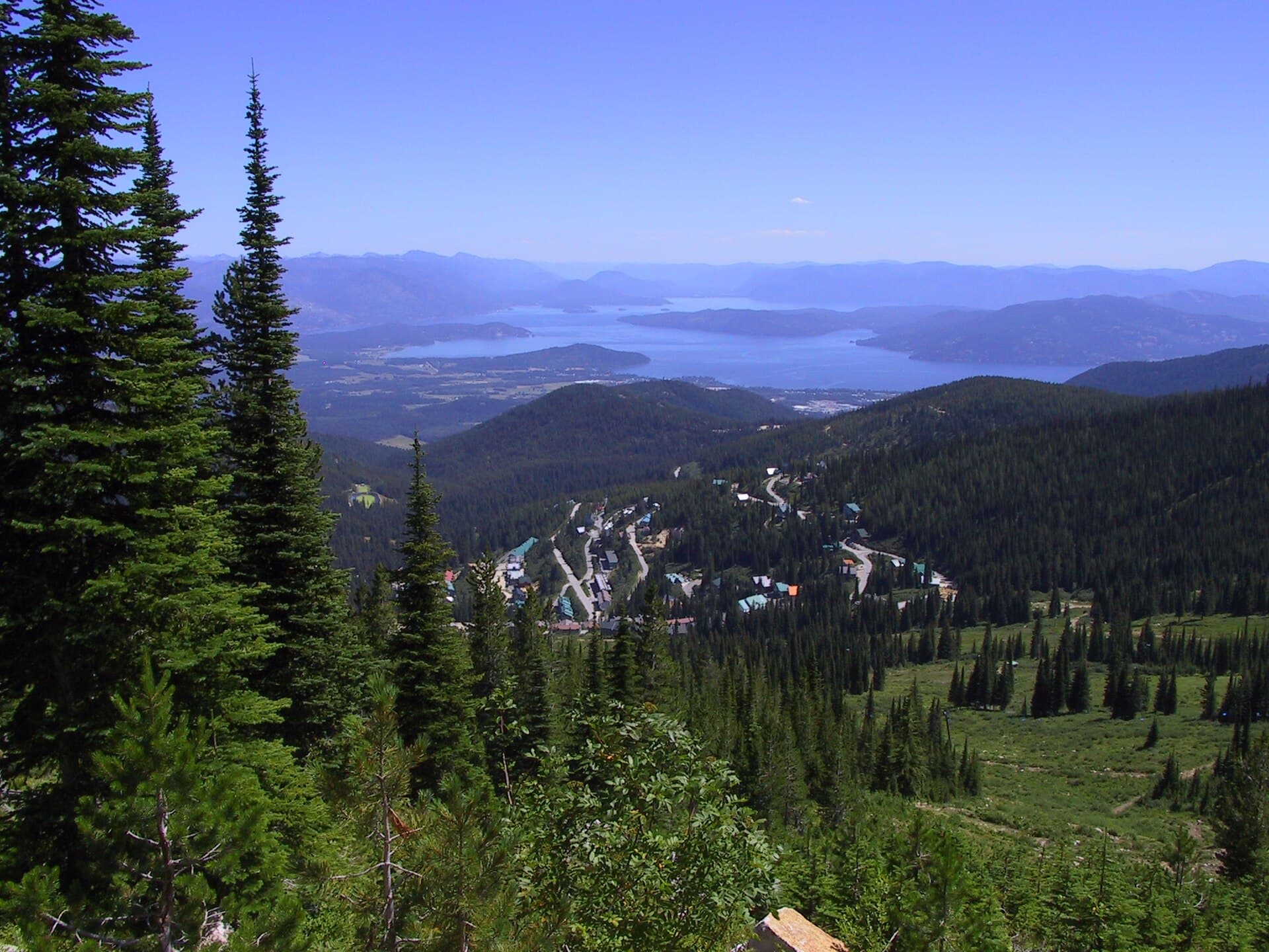 Sandpoint and Lake Pend Oreille seen from Schweitzer — Idaho